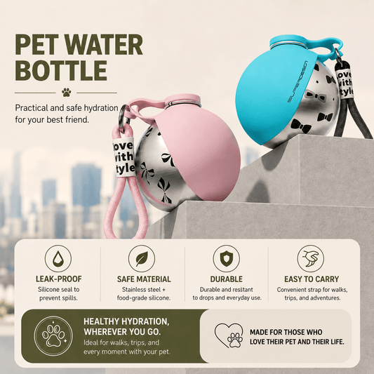 Portable Pet Water Bottle for Dogs & Cats – Travel Dispenser