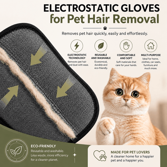 2 Reusable Pet Hair Remover Gloves