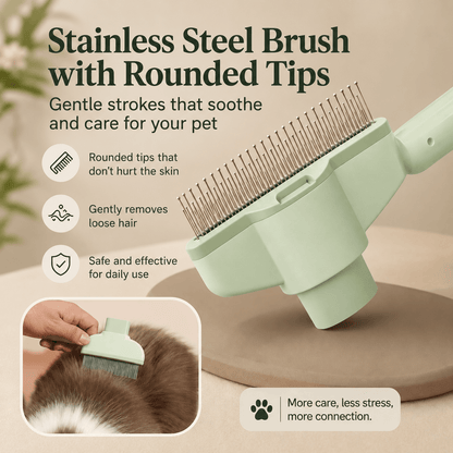 Self-Cleaning Brush for Cats and Dogs – Effortlessly Removes Hair and Detangles