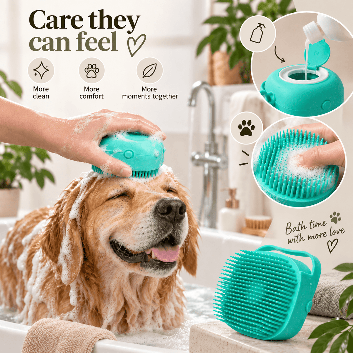 2-in-1 Brush with Shampoo Dispenser