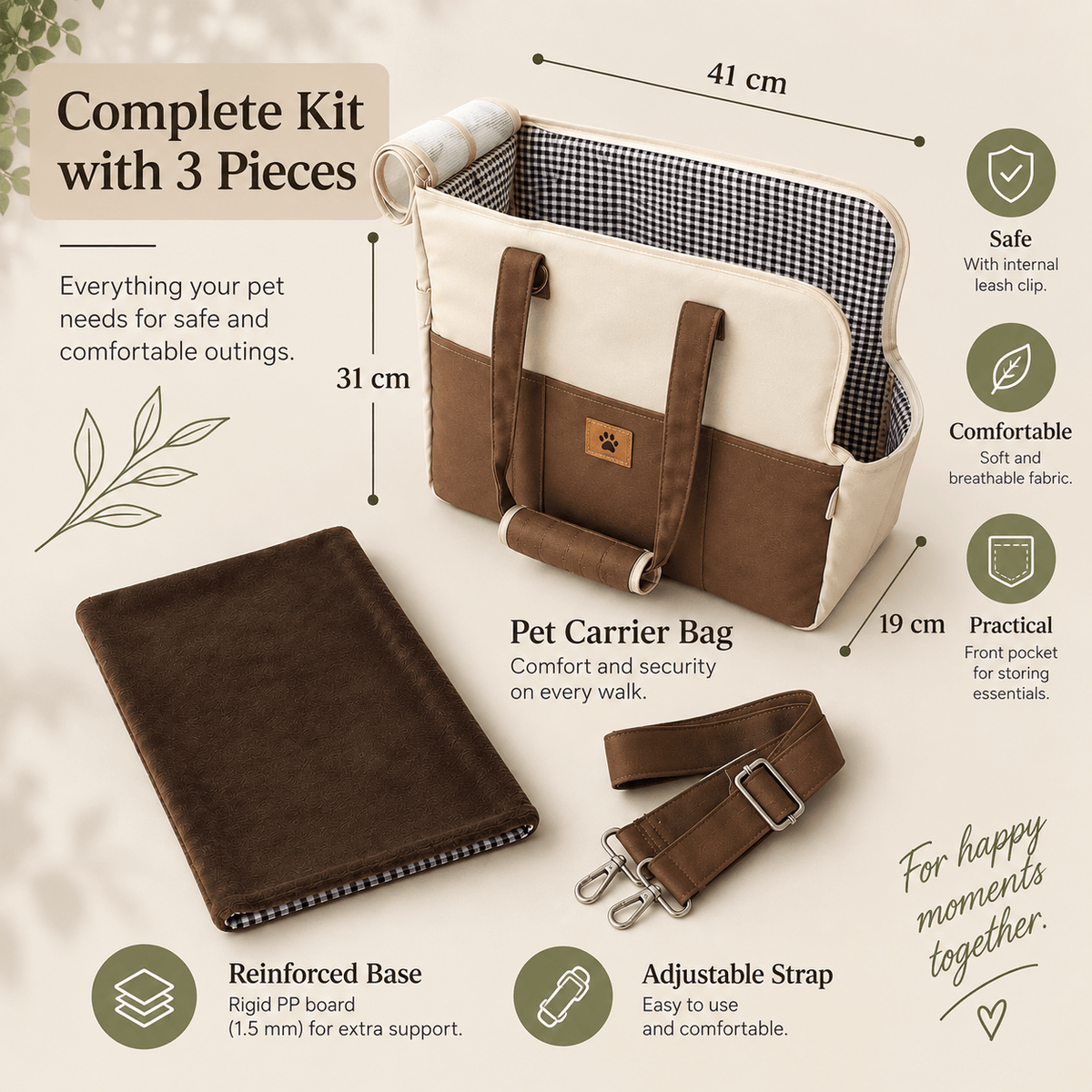 Premium Carrier Bag for Small Dogs & Cats