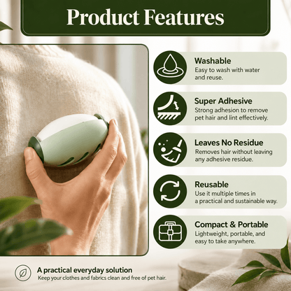 Reusable Hair and Lint Remover – Washable & Portable