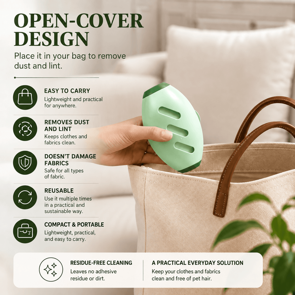 Reusable Hair and Lint Remover – Washable & Portable