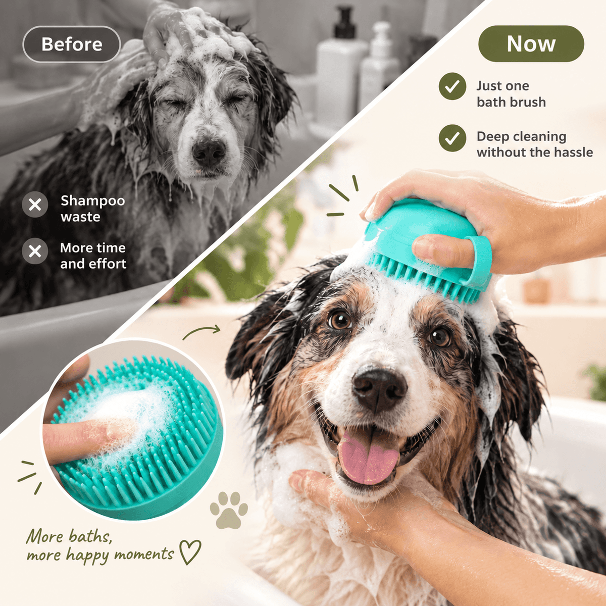 2-in-1 Brush with Shampoo Dispenser