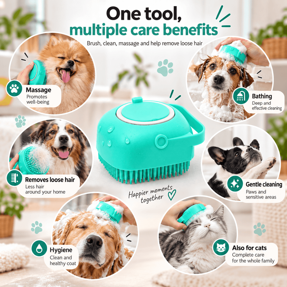 2-in-1 Brush with Shampoo Dispenser