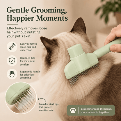 Self-Cleaning Brush for Cats and Dogs – Effortlessly Removes Hair and Detangles