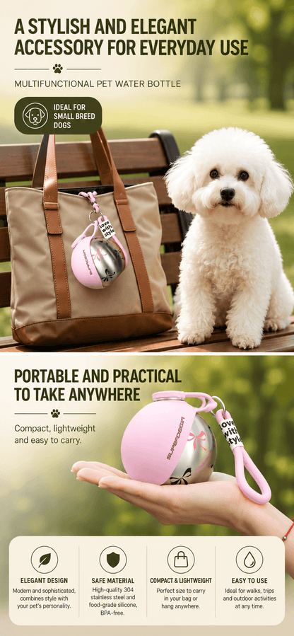 Portable Pet Water Bottle for Dogs & Cats – Travel Dispenser