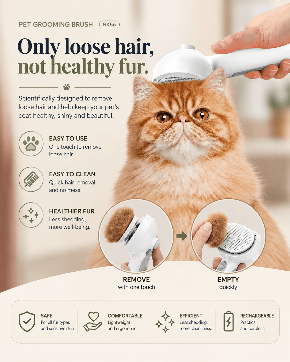 3-in-1 Pet Brush | Steam, Massage & Hair Removal
