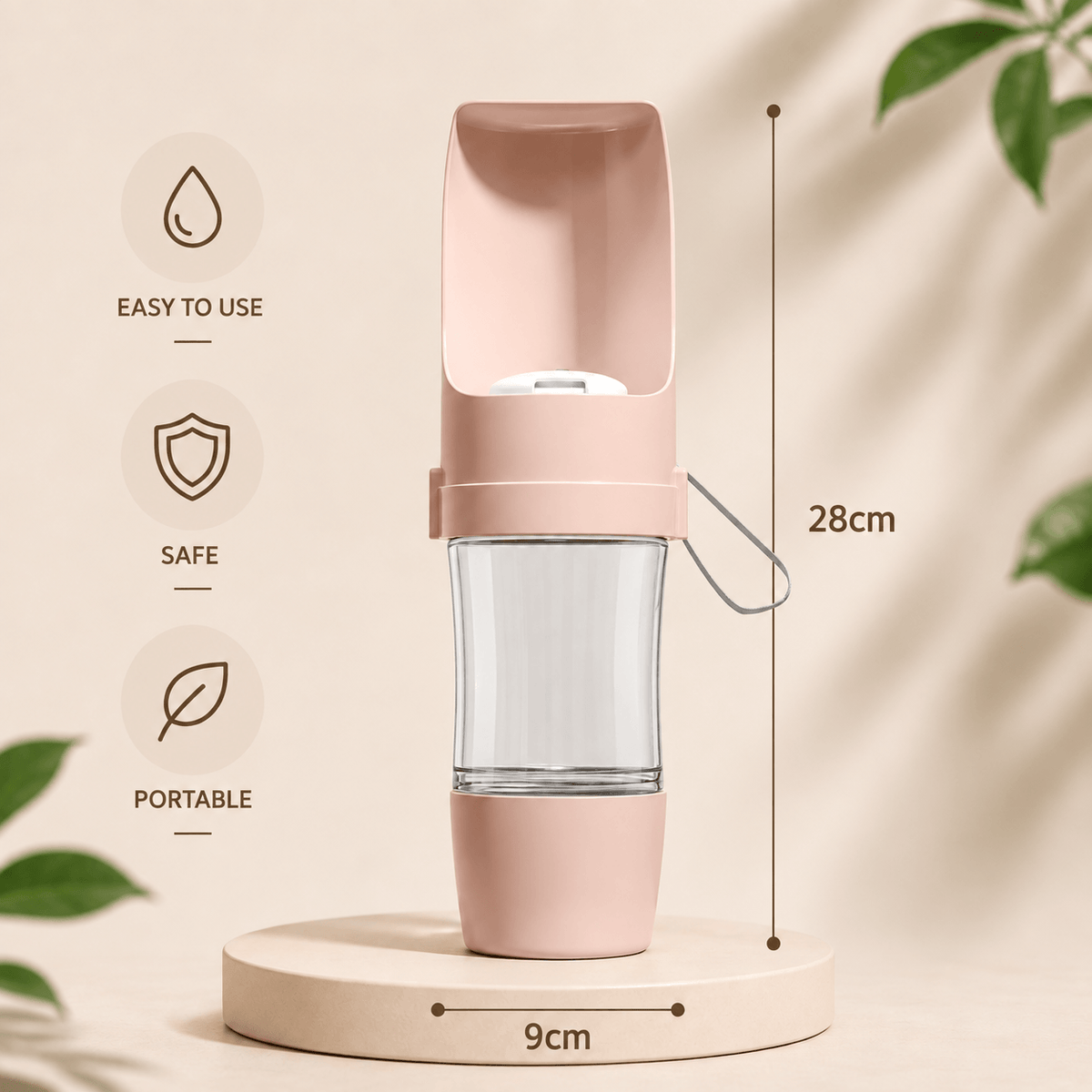 2-in-1 Portable Water and Food Bottle for Dogs and Cats – 500ml