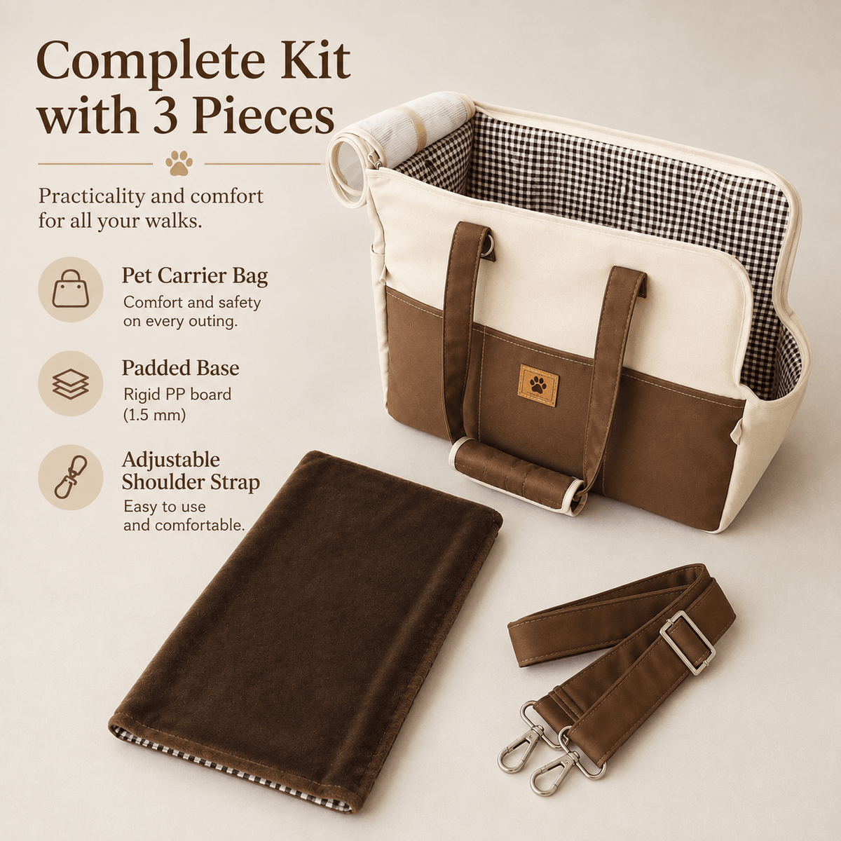Premium Carrier Bag for Small Dogs & Cats