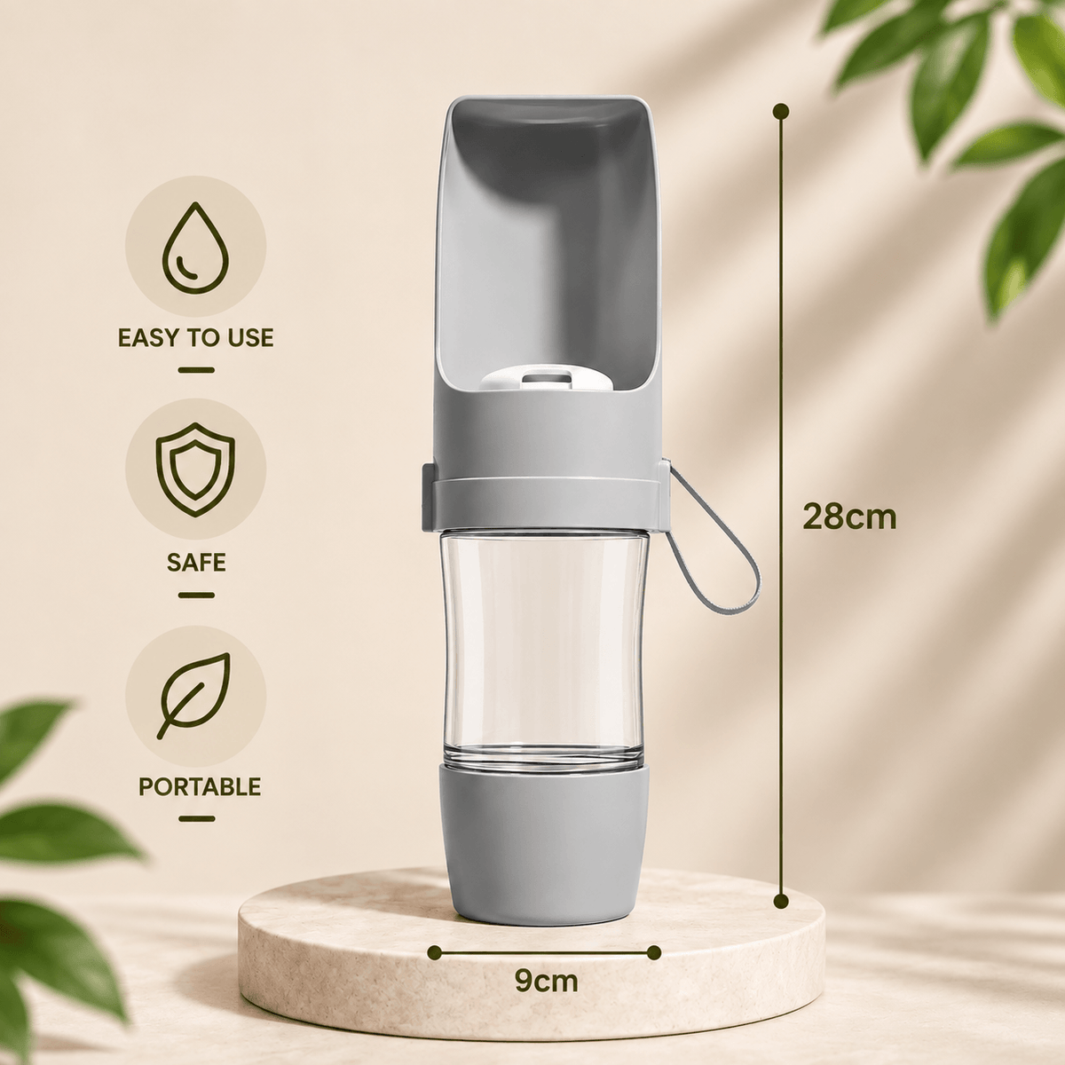 2-in-1 Portable Water and Food Bottle for Dogs and Cats – 500ml
