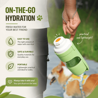 2-in-1 Portable Water and Food Bottle for Dogs and Cats – 500ml