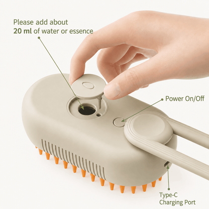 3-in-1 Pet Brush | Steam, Massage & Hair Removal